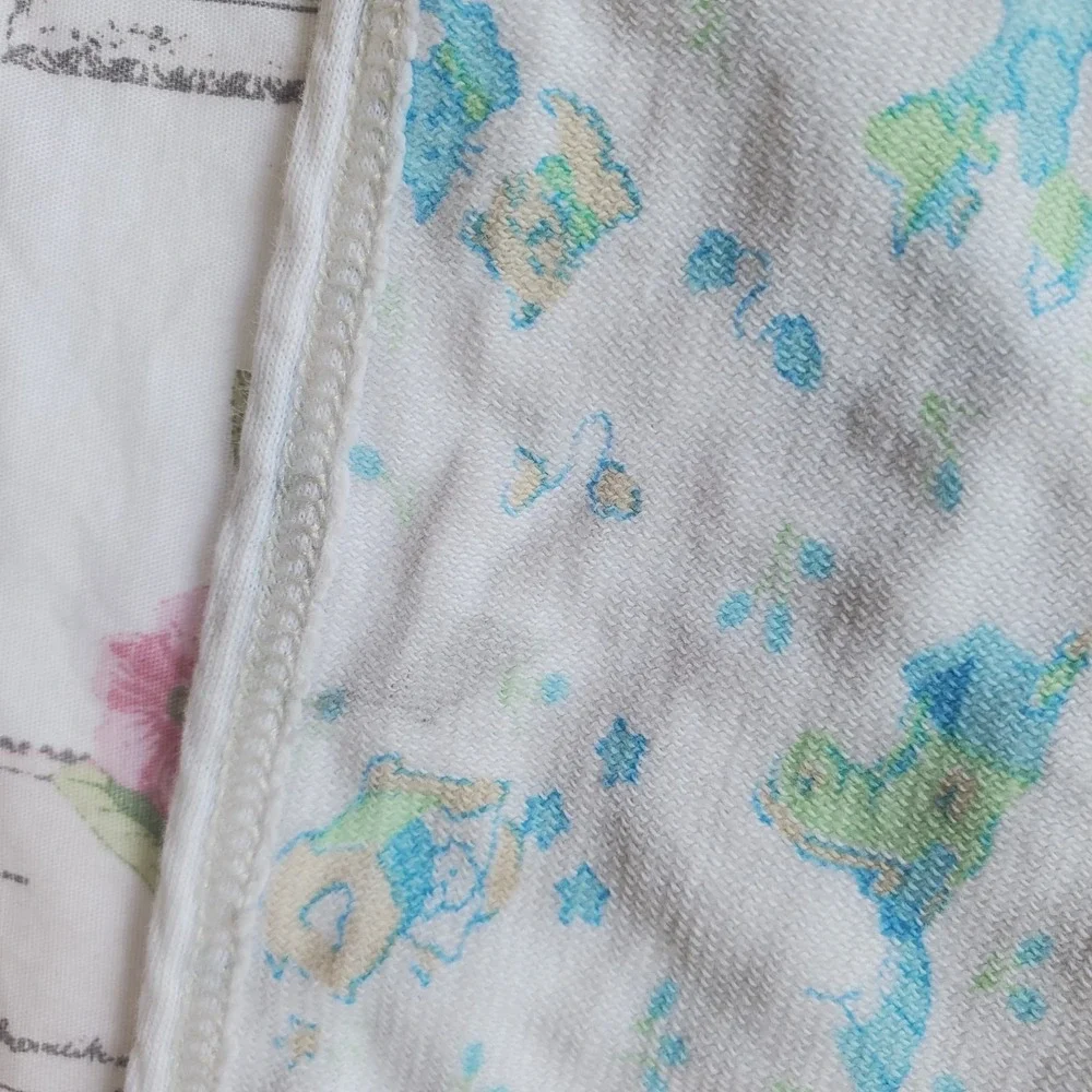 Vtg Carter's Baby Blanket Receiving Mother Goose Nursery Rhyme 100% Cotton